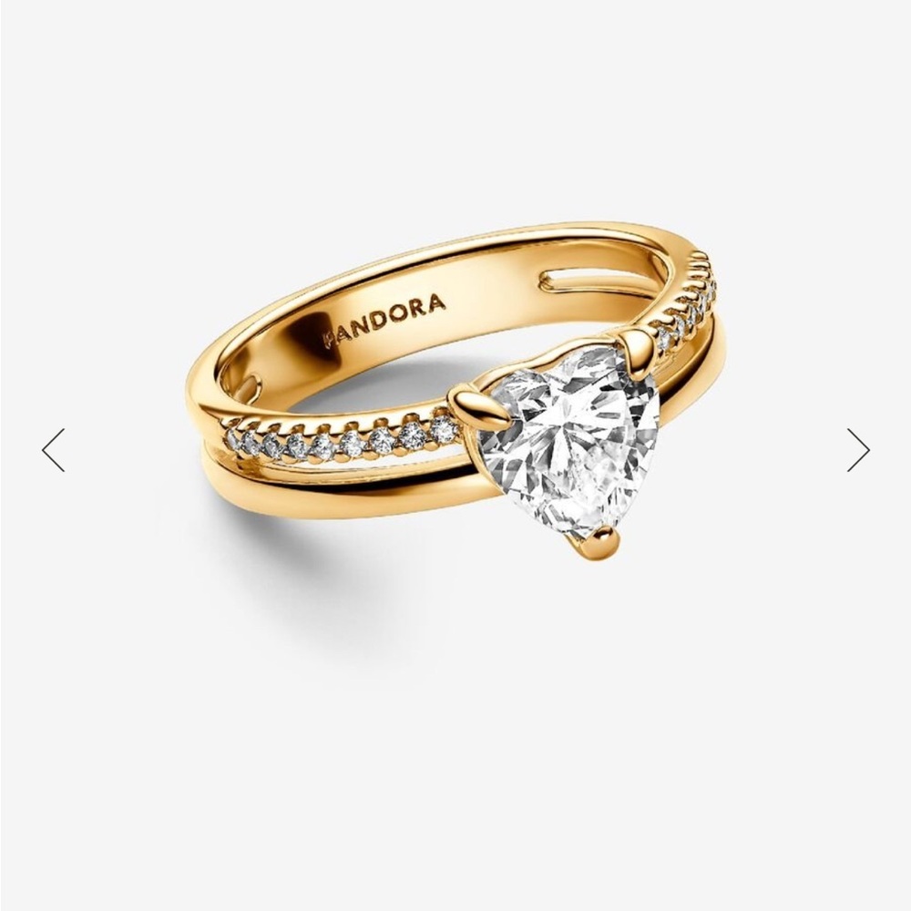 Pandora Double Band Heart Ring